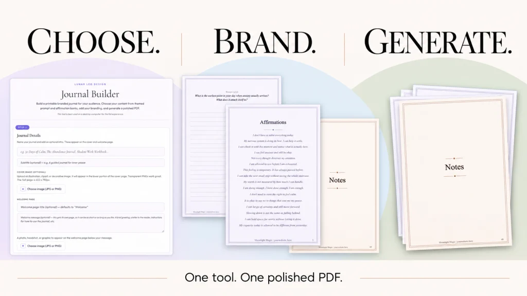 The Journal Builder: choose, brand, and generate a polished PDF