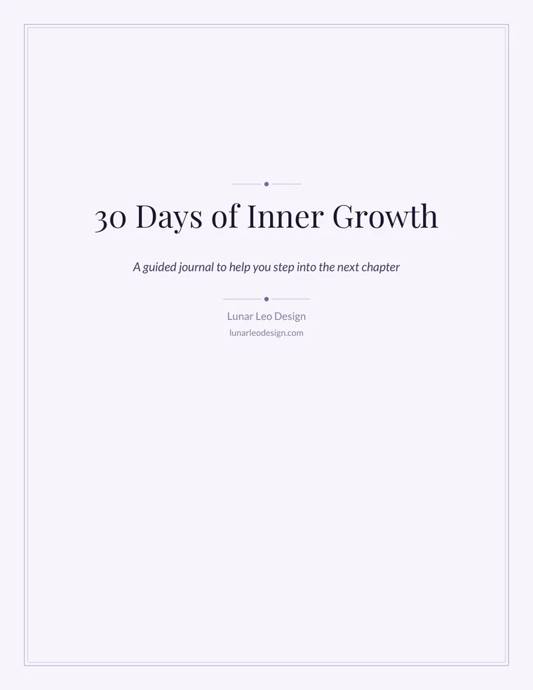 Sample journal cover made with the Journal Builder: 30 Days of Inner Growth
