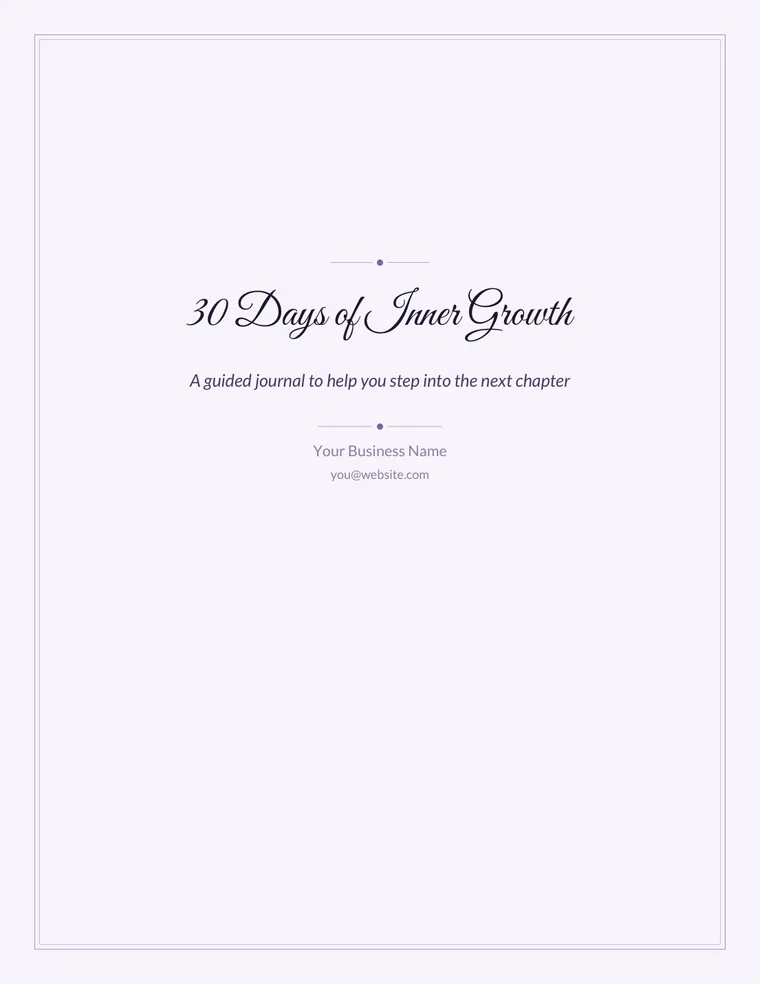 Sample journal cover made with the Journal Builder: 30 Days of Inner Growth